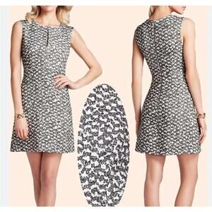 Diane Von Furstenberg Yvette Black & White Tweed Shift Dress Office Siren Size 0